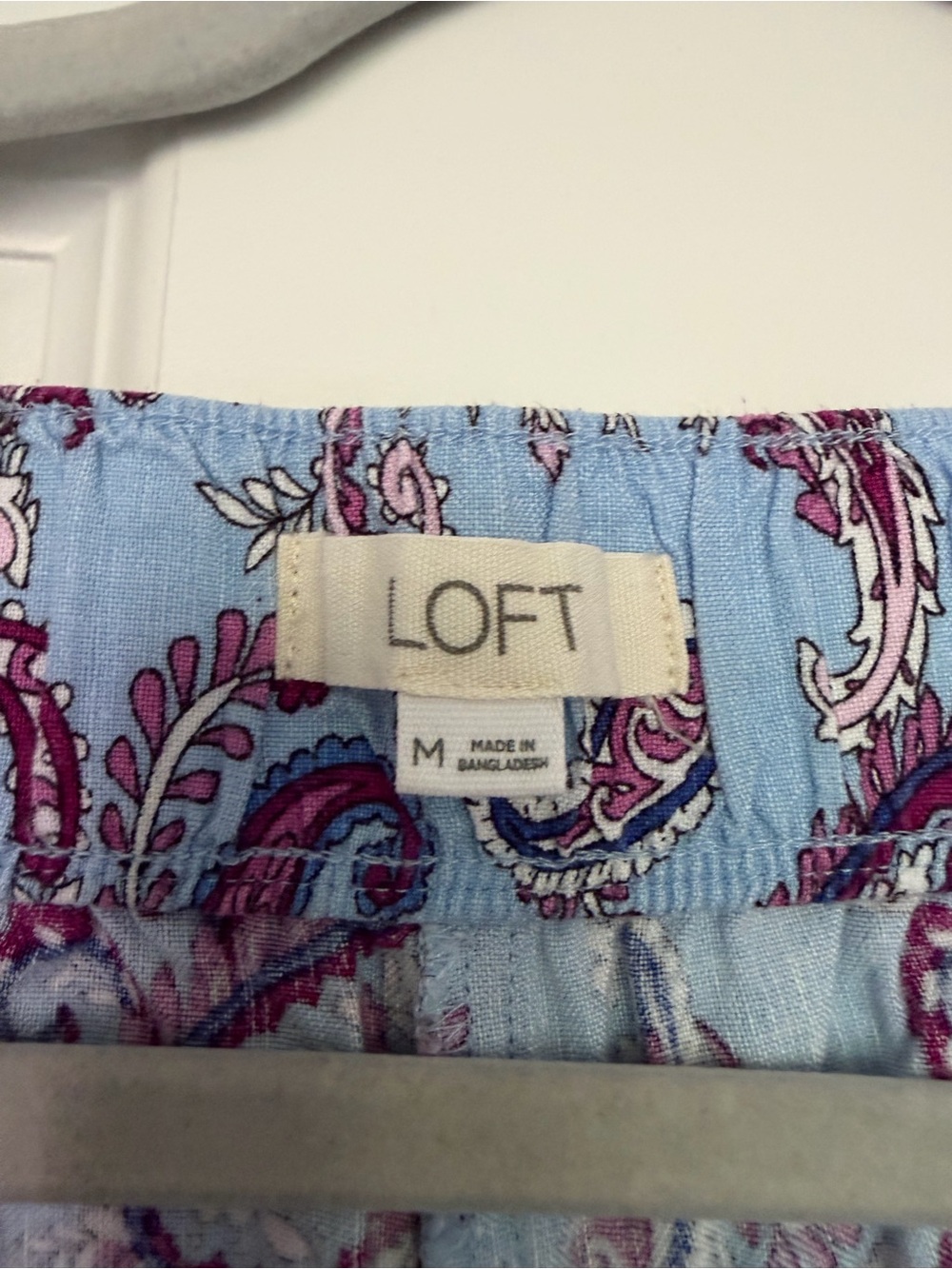LOFT Light Blue Paisley Print Pant - Picture 4 of 5